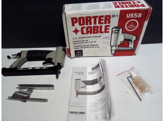 Porter Cable 5/8 In. Upholstery Stapler - 1 In. Nose Extension, With Manual, Staples, Oil & Allen Wrench   A1