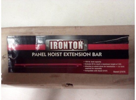 Ironton Panel Hoist Extension Bar 150 Lb Capacity - Max Height 15 Ft.    Item #57476.       E2-5@ Ladder