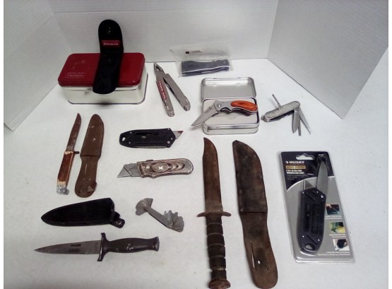 11 Piece Lot Of Knives, Gauge, Swiss Army Victorinox Swiss Tool, Husky, Box, Folding & Combination Units  CAVE