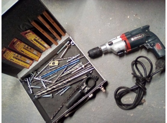 Porter Cable Metal Box With Melbo Drill And Bits/accessories.  CVBK