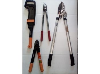 Pruners And Another Cutting Tool - 3 By FISKARS & 1 By Do It Best  - Four Tool Lot   CAVE