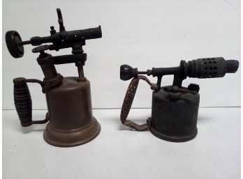 Lot Of 2 Vintage  Gasoline Blow Torches - Man Cave Or Industrial Decor C5
