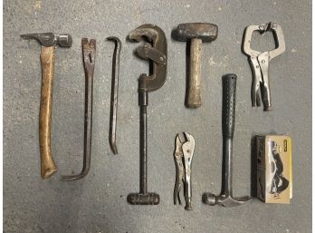 Lot Of Used And Vintage Iron Titanium And Steel Tools Stanley Ruger Hammer Crowbar CVB