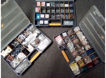 Amazing Lot Of 3 Storage Boxes Of Hardware    CAVE