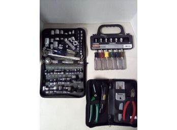 Great Compact Collection Master Mechanic Socket Set, Husky Nut Drivers & Stanley Tool Pack  C4