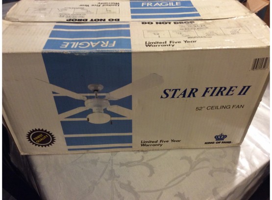 Star Fire II 52' Ceiling Fan New In Box - D