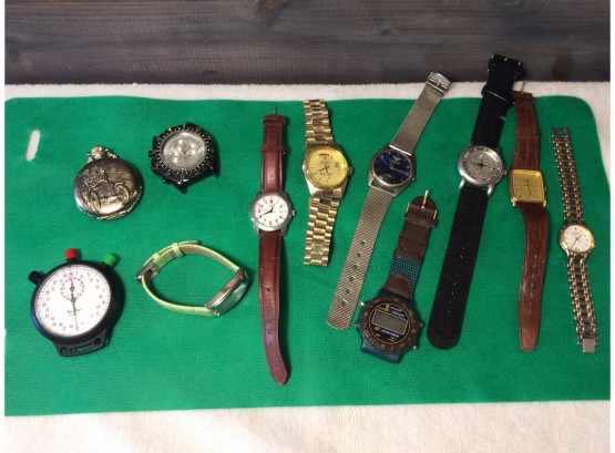 Large Assortment Of Wristwatches And Pocket Watches - KM