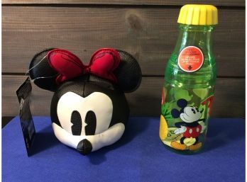 Disney Minnie Mouse Ears Phone Holder & Mickey Mouse Water Bottle - L