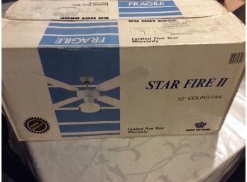 Star Fire II 52' Ceiling Fan New In Box - D