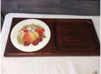 Vintage Wood Cheeseboard With Ceramic Inlay - D