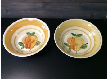 (2) Westwood Iron Stone Detergent Proof Hand Painted Bowls Made In Japan - D