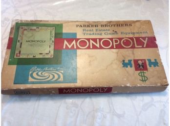 Vintage 1961 Parker Brothers Monopoly Board Game - K
