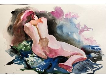 Help Support The Artists Of Ukraine!  Original Watercolor Nude Study (Approx. 8X12)