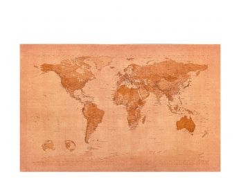 Stretched Canvas Map Of The World In Neutral Tones