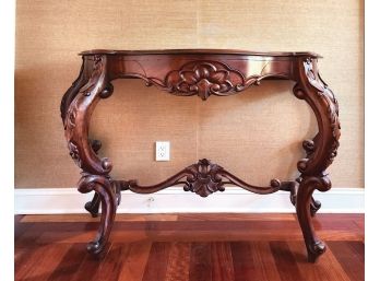Mahogany Hand Carved Hall Console Table