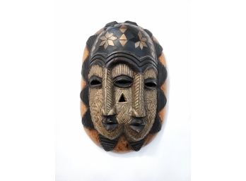 Vintage Hand Carved Red Wood African Tribal Mask - Ivory Coast