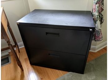 Black Two Drawer File Cabinet