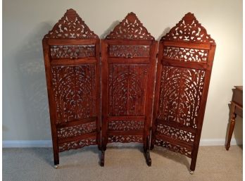 Hand Carved Indonesian Rosewood Screen / Room Divider