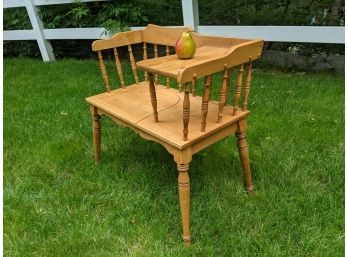 Vintage Maple Telephone Bench And Table