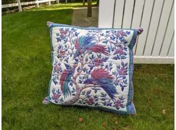 Large Blue Quilted Pillow From Jakarta, Indonesia
