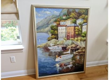 Oil On Canvas Of Italian Coast