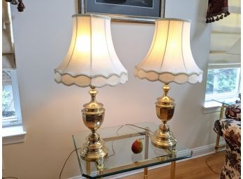 A Pair Of Brass Table Lamps