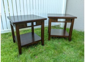 Pair Of Side Tables That Are Part Of A Larger Set