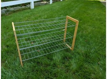 Wire And Wood Shoe Rack