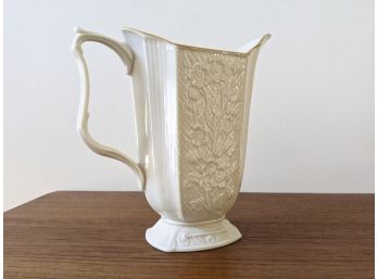 Lenox Pitcher With Floral Design And Gold Details
