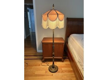 Vintage Floor Lamp With Beautiful Fringe Shade