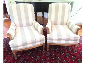 Pair Of Meyer Gunther Martini Striped Club Chairs