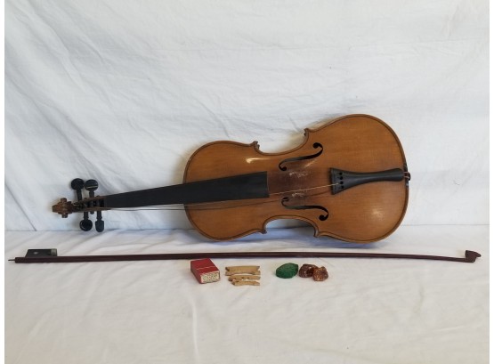 Antique Violin Made In Berlin Special Copy Of Antonius Straduarius - Needs Repair