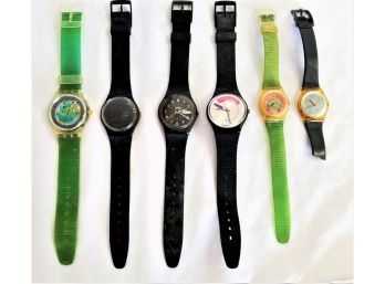 Lot Of Six Vintage Swatch Watches