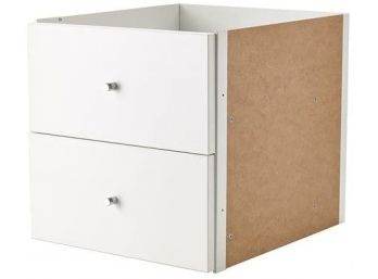 Ikea Kallax 2-Drawer Shelving Unit With Door 14729 - NEW