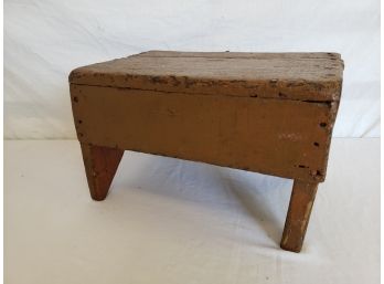 Antique Primitive Wooden Stool Small