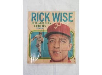 1970 Topps Baseball Poster Rick Wise Phillies Pitcher No.8 Out Of 24