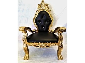 Children's Royal Mini Throne Chair Black /gold