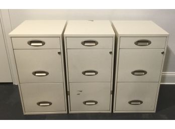 Trio Metal Cabinets, 3 Drawer Files. (3)