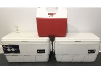 Trio Of Igloo Coolers, Marine & Ultra Therm Playmate