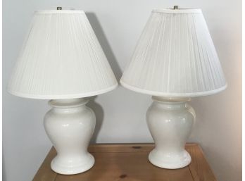 PR. White Ceramic Lamps.