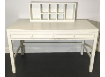 White Desk, 2 Drawer & Removable Cubby Box