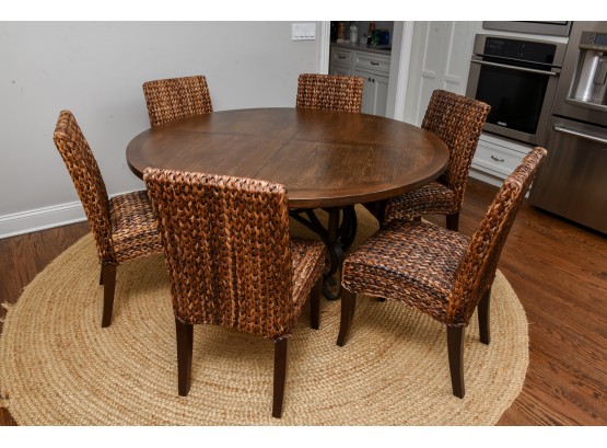 Round Dining Room Table With Iron Base