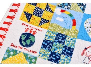 Set Of Two SAVE THE CHILDREN Cotton Patchwork Quilt Blankets