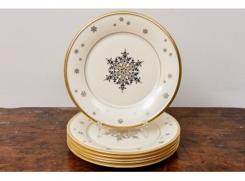 Set Of Six Lenox Dimensions Collection Eternal Christmas Lunch/Salad Plates