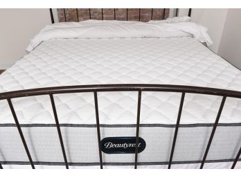 King Size Metal Bed Frame, Beautyrest Mattress, Boxspring And Home Decorators 7x10 Area Rug
