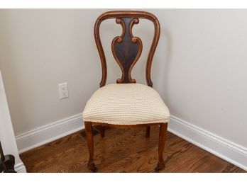 Vintage Carved Wood Chair With Front Casters