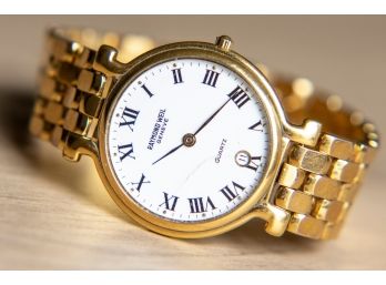 Raymond Weil 9137 Mens 18k Gold Electroplated Wristwatch