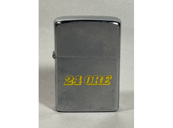Vintage Stainless Steel Zippo Lighter '24 ORE'