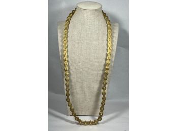 Large Vintage Bicycle Chain Necklace Gold Tone Metal