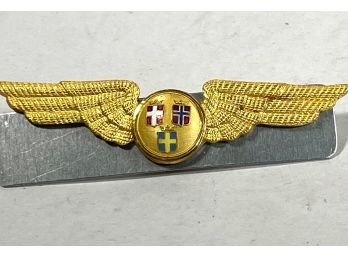 Vintage Gilt Bronze Swedish Military Wing Pin